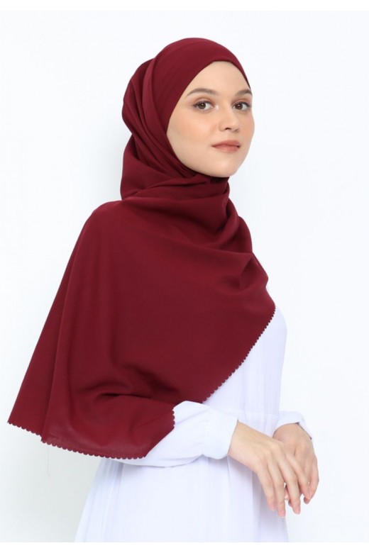 Pasmina Instan Diamond  Lasercut Maroon